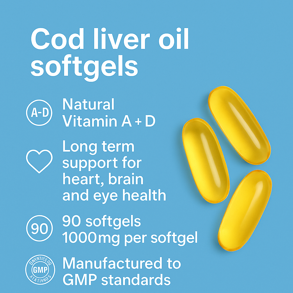 Cod Liver Oil – Omega-3 & Essential Nutrient Support – 90 Softgels