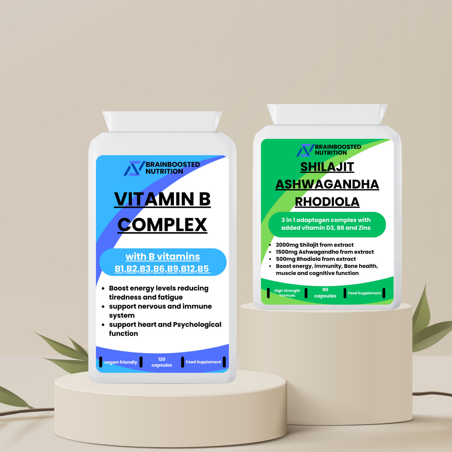 BrainBoosted Study Focus Bundle – Shilajit and Vitamin B Complex