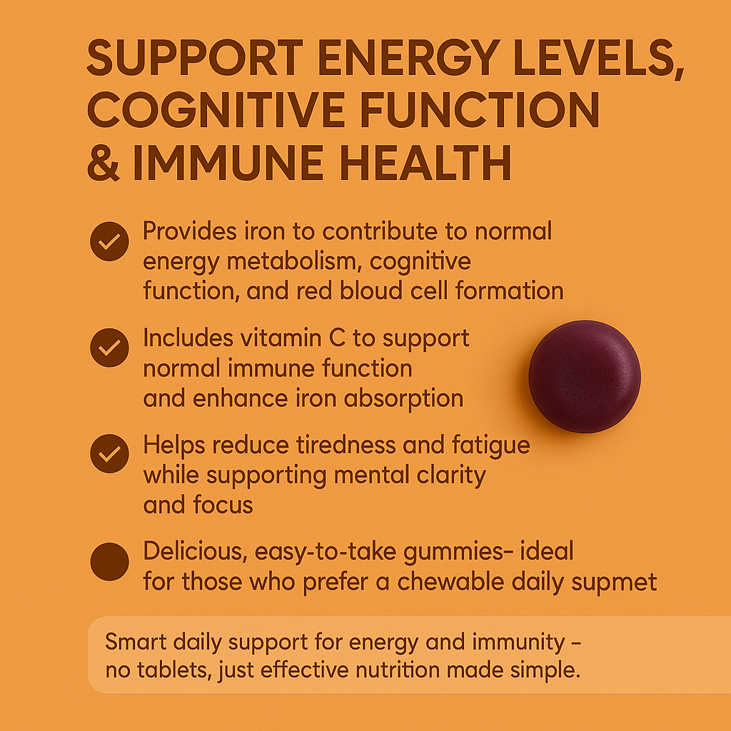 Iron + Vitamin C Gummies – Energy & Immune Support