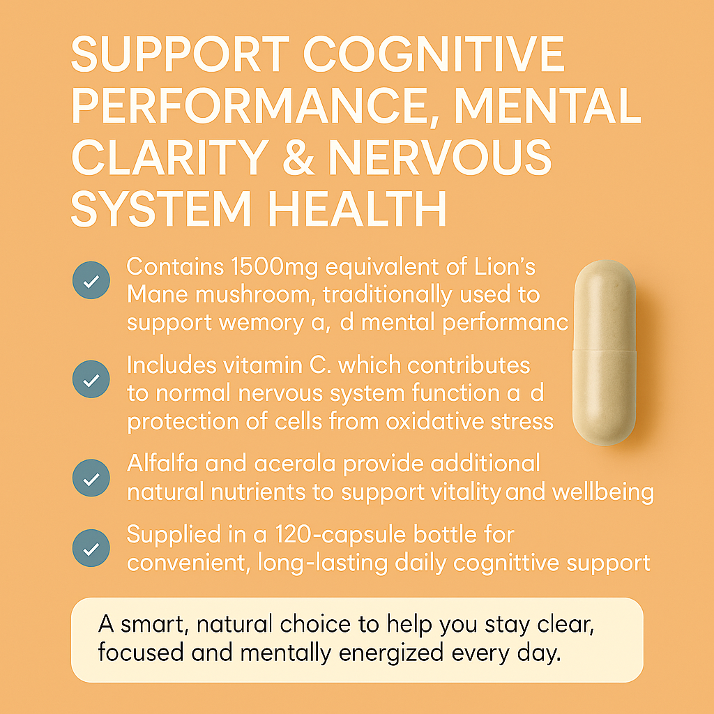 Lion’s Mane Complex – Brain & Nerve Support – 120 Capsules