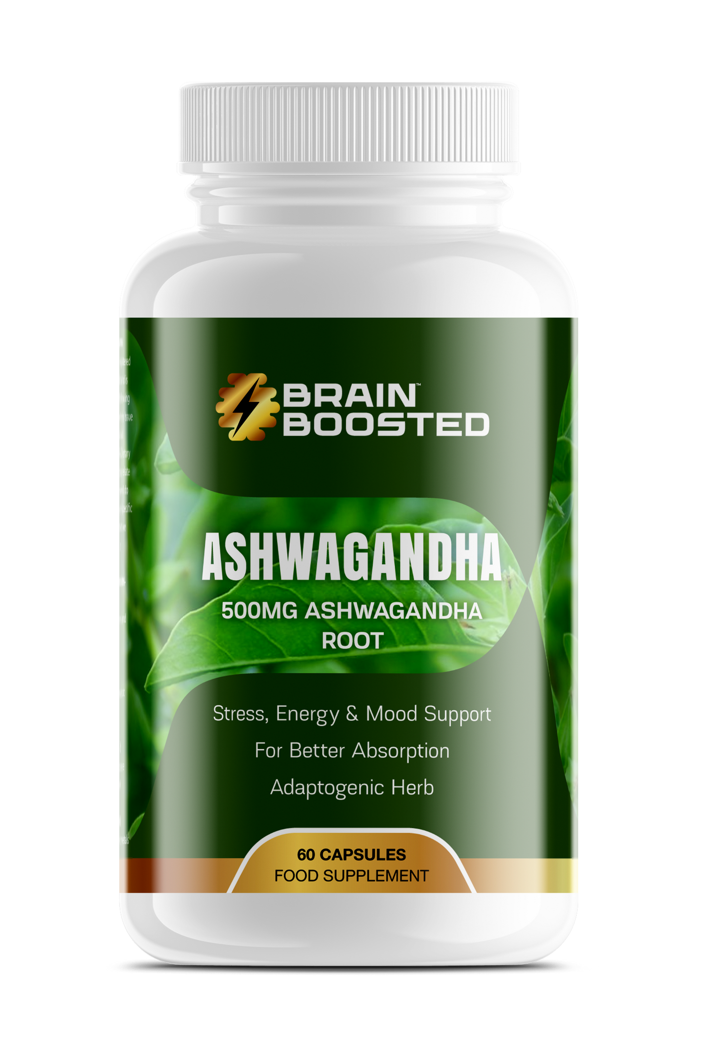 Ashwagandha Root Extract 500MG Supplement - 60 Capsules - Natural Adaptogenic Herb for Stress, Mood, Energy - Vegan, UK Made