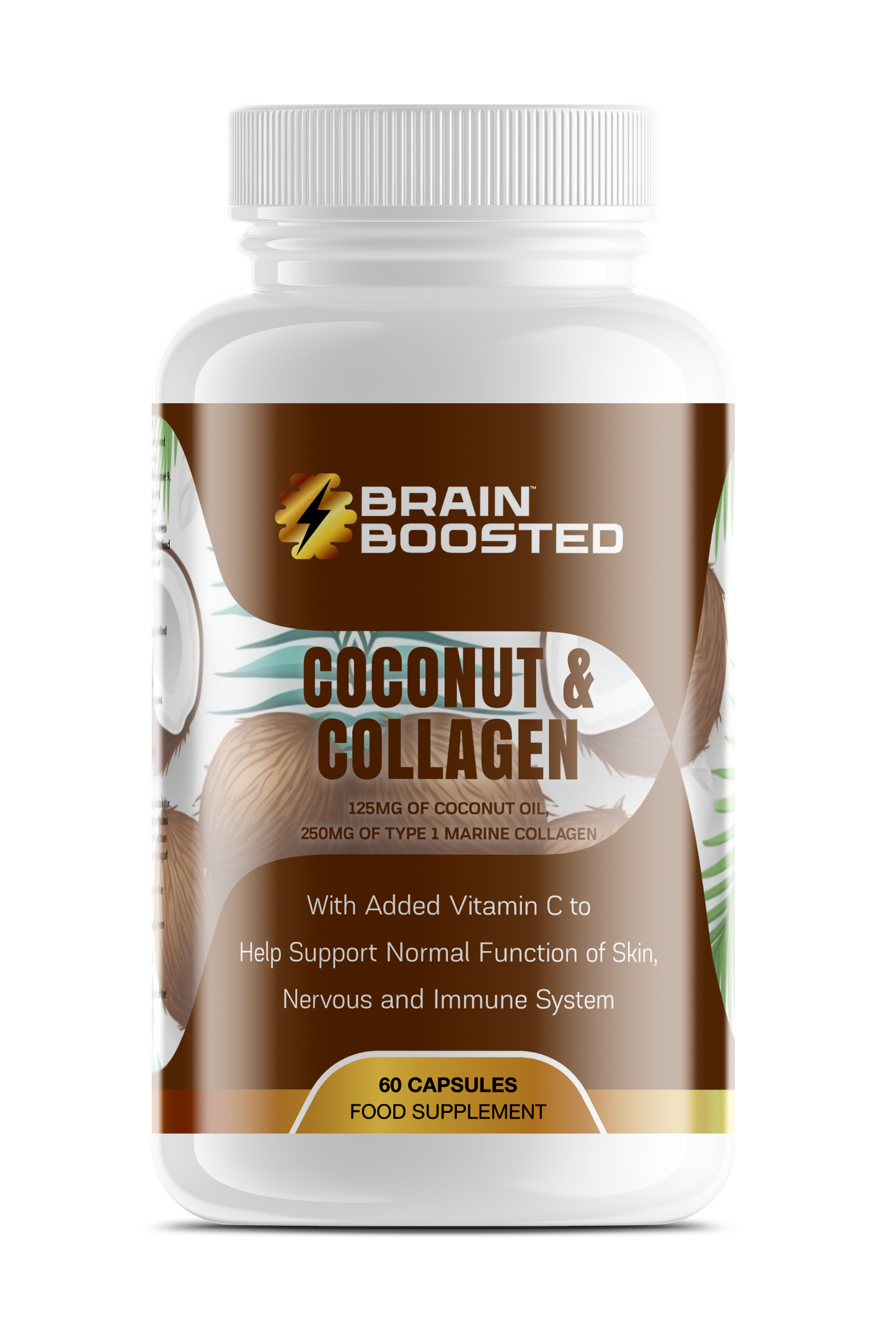 Collagen capsules with added coconut and vitamin c Blend - 60 capsules Healthcare Supplement